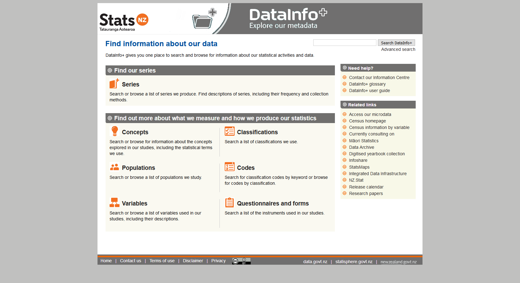 Statistics New Zealand DataInfo Colectica Portal